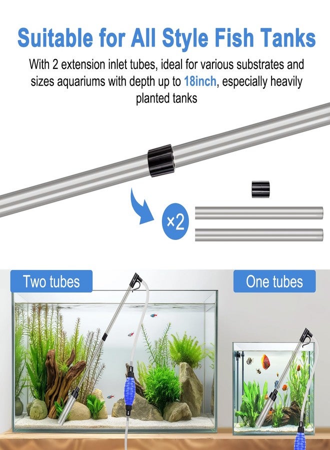 fishkeeper Quick Aquarium Siphon Pump Gravel Cleaner - 256GPH / 80GPH Adjustable Powerful Fish Tank Vacuum Gravel Cleaning Kit for Aquarium Water Changer, Sand Cleaner, Dirt Removal - Image 4